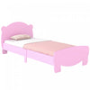 Qaba Cadre de lit double pour enfants, plateforme pour tout-petits avec tete et pied de lit en forme d'ours, support a lattes, Matelas non inclus, pour garcons et filles de 3 a 12 ans, rose