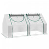 Outsunny Mini Serre 6' X 3' X 3' Avec 2 Couvertures Pe/plastique, Blanc