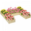 Outsunny Ensemble de plates-bandes surelevees a cinq boites, bois naturel