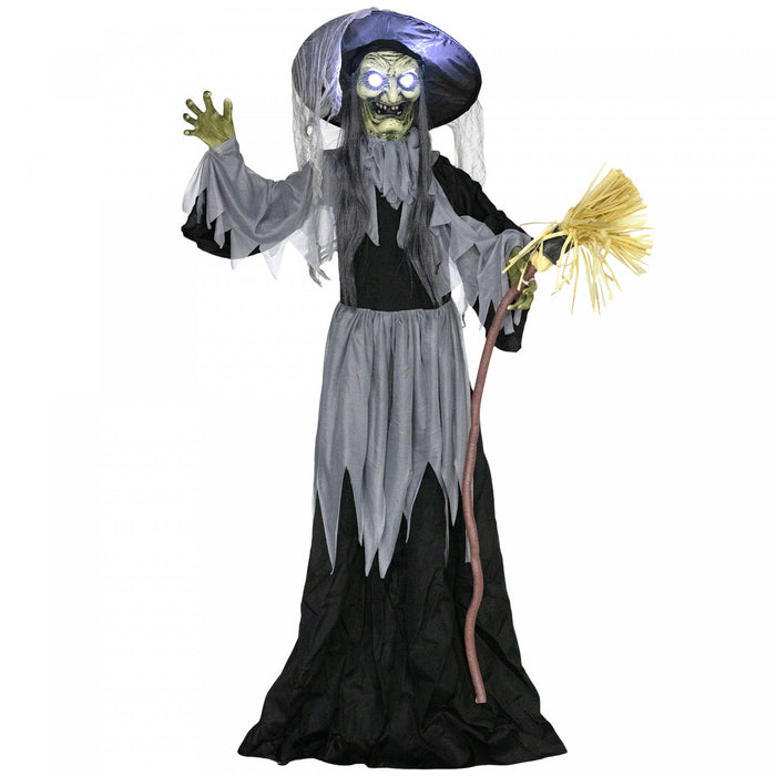 Outsunny Decoration D'halloween Animee, Sorciere Animatronique, Noir