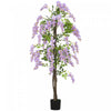 HOMCOM Arbre de glycine artificielle de 1,8 m avec fleurs violettes