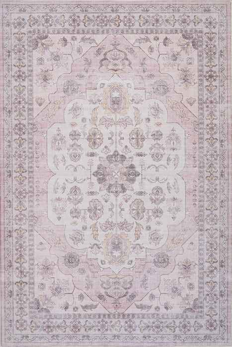 Tapis Rose Lavable Et Antiderapant A Poils Ras 8'x10'