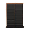 Meuble de rangement mural double largeur - noir et cerisier