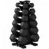 Soozier set d’halteres hexagonaux 95 kg avec rack vertical pour home gym