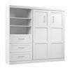 Lit double escamotable mural Pur de Bestar de 95 po avec rangement et tiroirs - blanc