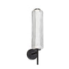 Applique murale Ramona de Dainolite en verre cannelé transparent, avec fini noir mat et ampoule à DEL de 10 W