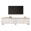 Nathan meuble TV – meuble avec 4 portes et grand espace de rangement, blanc