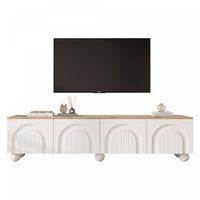  Nathan meuble TV – meuble avec 4 portes et grand espace de rangement, blanc