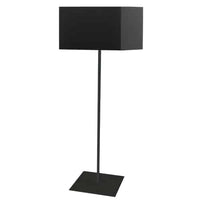 Lampe à pied Maine de Dainolite avec abat-jour carré noir et 1 ampoule