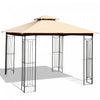 Costway 10’ X 10’ Patio Canopy Gazebo Exterieur 2-tier Tente En Acier Robuste En Forme De L
