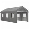 Outsunny 10' X 20' Carport, Abri De Voiture Avec 6 Fenetres Et 2 Portes