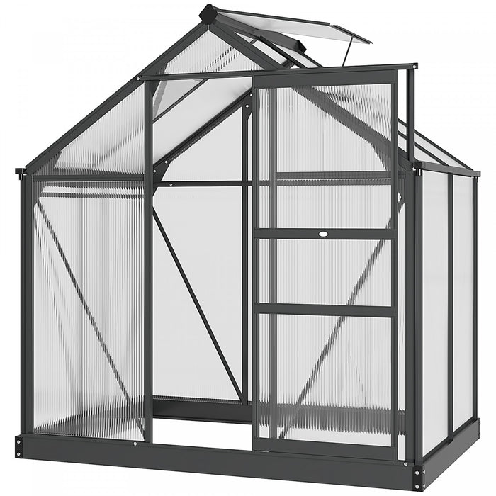 Outsunny Serre Chaude De Jardin De Plain-pied Avec Porte Coulissante