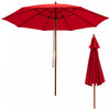Costway Parasol de marche a poulie en corde 9,5FT avec baleines en fibre de verre Rouge