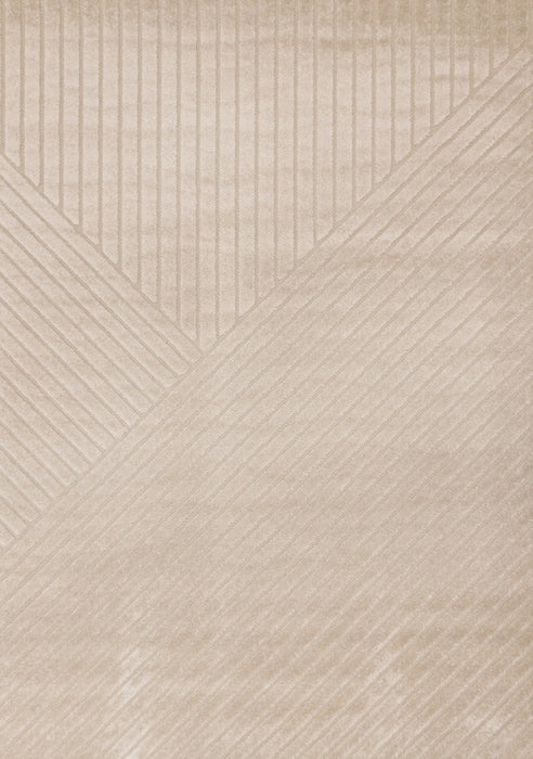 Tapis design a rayures angulaires beige Oslo, 7'10\" x 10'6\"