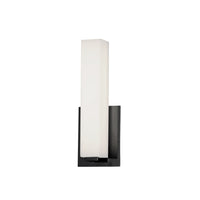 Applique murale Vonte de Dainolite en verre blanc, avec fini noir mat et ampoule de 12 W