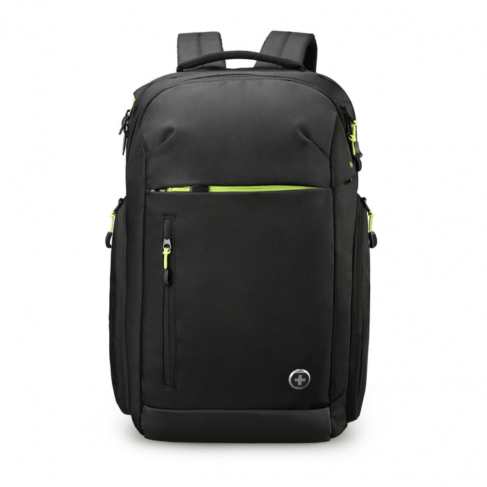 Sac a dos Swissdigital Java – Ordinateur portable 17\", chargement USB, protection RFID, capacite extra-large, anti-vol, SDD Finder