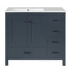 Meuble de salle de bain moderne Derek 36 pouces avec lavabo ceramique et rangement multiple, bleu
