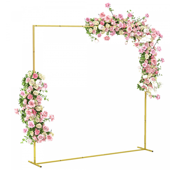 Outsunny Arche de Mariage, Arche Carree de 6.6 pi, Structure Doree