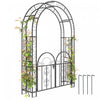 Outsunny Arche De Jardin En Acier De 7,4 Pi Avec Portail, Noir