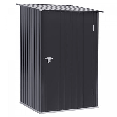 Outsunny 3.3' X 3.4' Lean-to Garden Storage Shed, Outdoor Galvanized Steel Tool House With Lockable |Outsunny 3.3' X 3.4' Abri De Jardin Remise Pour Outils Cabanon Porte Verrouillable Avec Loquet Toit