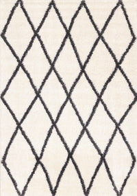 Tapis Fairmont treillis blanc gris, 7'10'' x 10'6''