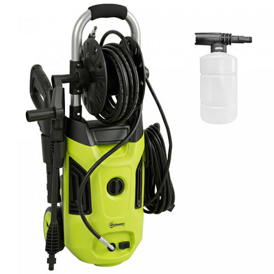 Outsunny Electric Pressure Washer, 1800W High Pressure Washer with 20 ft Outlet Hose, Adjustable Nozzle, 1.9GPM Power Washer with Hose Reel, Steel Handle for Home Patio, Green
