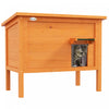 Pawhut Niche D'exterieur Pour Chat, Abri Isole En Bois Pour Chat Avec Toit En Asphalte, Sol Amovible, Mousse, Pour Chats Et Petits Animaux, Orange