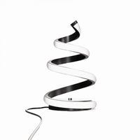 Lampe de table en spirale à DEL de 16 po noir mat