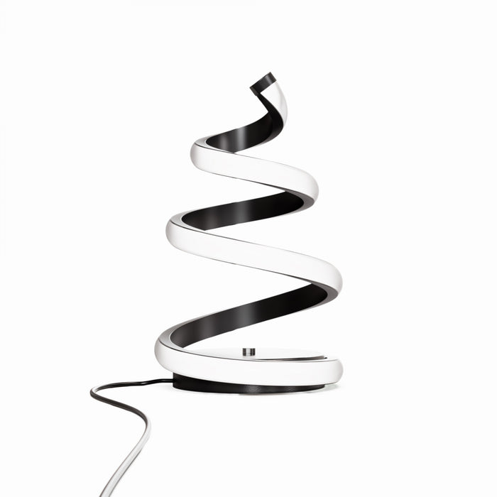 Lampe de table en spirale à DEL de 16 po noir mat