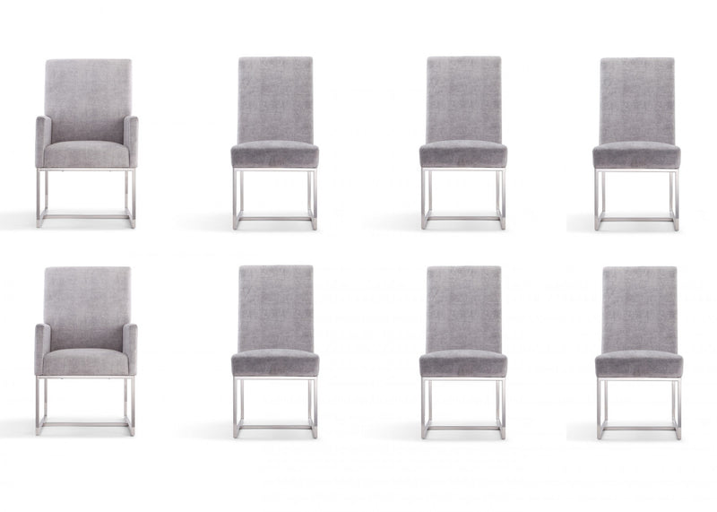 Ensemble de 8 chaises de salle a manger Element Modern en gris