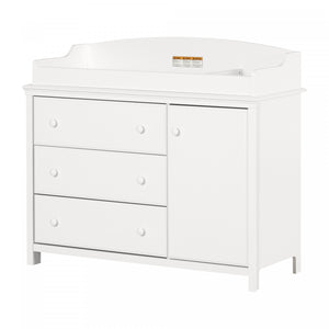 Cotton Candy Table A Langer Avec Pourtour Amovible - Blanc Solide