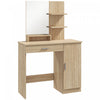 HOMCOM Coiffeuse, table de maquillage avec miroir et etageres de rangement
