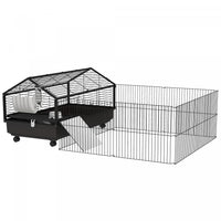 Pawhut Cage En Metal Pour Petits Animaux, Cage A Lapin Pour Cochon D'inde, Chinchilla, Herisson, Lap