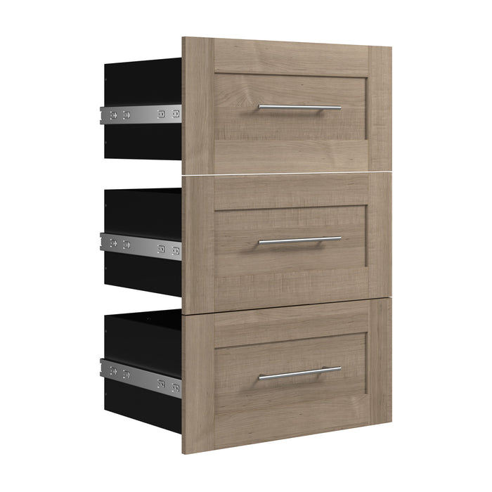 Ensemble de 3 tiroirs Pur de Bestar pour organisateur de garde-robe de 25 po (L) - gris cendré