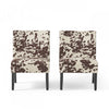 Lot De 2 Fauteuils D’appoint Oliver En Tissu aspect lin Avec Pieds En Bois D’hévéa - Marron Et Blanc
