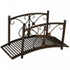 Outsunny Pont De Jardin 3,3', Pont D'etang Avec Garde-corps, Marron