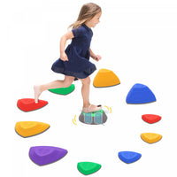 Outsunny Blocs D'equilibre Pour Enfants 11 Pieces, Pierres D'equilibre Equipement De Jeu Interieur E