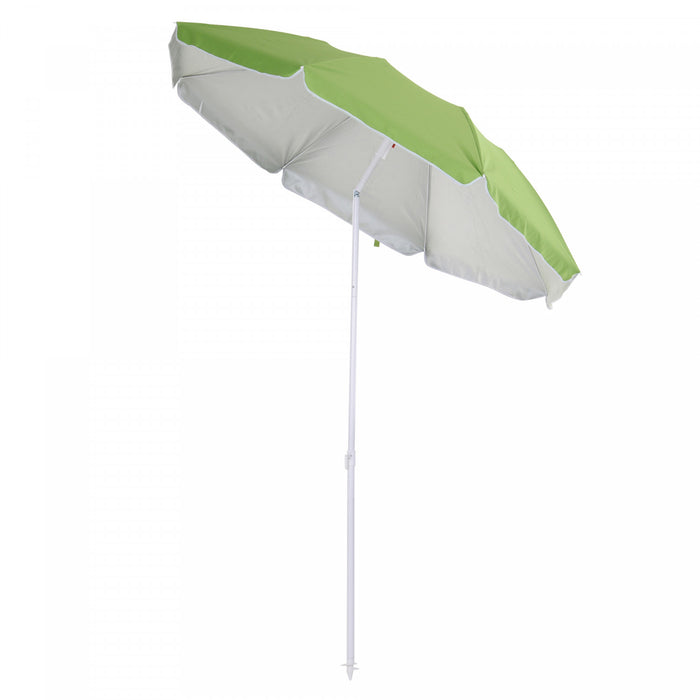 Outsunny Parasol De Plage De 6.7pi, Inclinable Et Sac De Transport, Vert