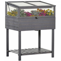 Outsunny Jardiniere Surelevee Avec Serre De Jardin En Panneau Polycarbonate Jardiniere Sur Pieds Ave