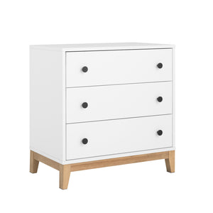 Table de nuit Nordik de Prepac à 3 tiroirs - chêne blanc