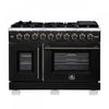 Cuisiniere a gaz noire Capriasca 48 pouces, 6,58 pi³ – FFSGS6460-48BLK