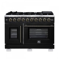  Cuisiniere a gaz noire Capriasca 48 pouces, 6,58 pi³ – FFSGS6460-48BLK
