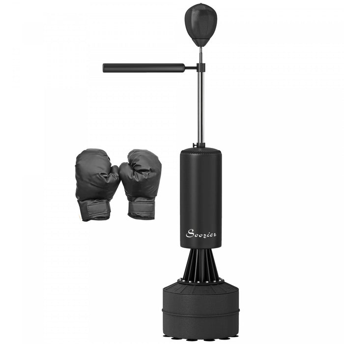 Soozier Support autoportant pour sac de boxe avec speed ball, noir