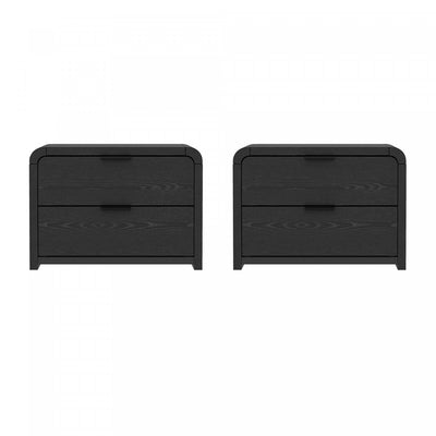 Grace Modern 28" Nightstand in Black (2-Drawer) - Set of 2 | Table de nuit moderne Grace 28" en noir (2 tiroirs) - Lot de 2