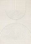 Carpette Forte blanche et grise à motif d’arches courbées pour l’intérieur - 7 pi 9 po x 10 pi 6 po