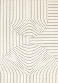 Carpette Forte blanche et grise à motif d’arches courbées pour l’intérieur - 7 pi 9 po x 10 pi 6 po