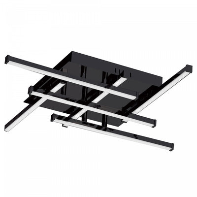 Dainolite Summit LED Flush Mount 20w Matte Black White Acrylic Diffuser Lamp|Plafonnier affleuré Summit de Dainolite en acrylique blanc qui diffuse la lumière, avec fini noir mat et ampoule à DEL de 20 W