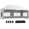 Outsunny Abri De Tente Instantane 20' X 10' Auvent Escamotable, Blanc