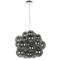 Lustre Comet de Dainolite en verre fumé, avec fini chromé poli et 6 ampoules