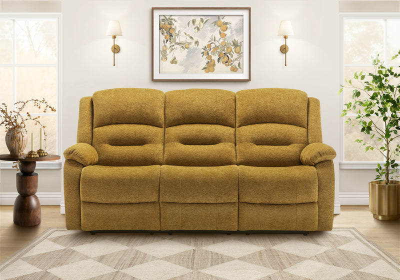 Petit Sofa Inclinable Electrique 3 Places, 70\"L, Port Usb Inclus, Tissu Dore